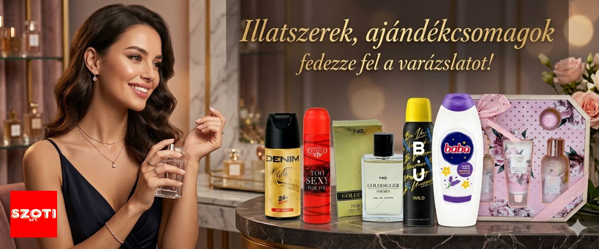 Illatszerek, ajándékcsomagok a SZOTI Kft.-nél.