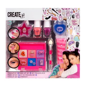   Canenco Create It!, gyerek kozmetikai Make Up játékszett, pink-lila, 00348