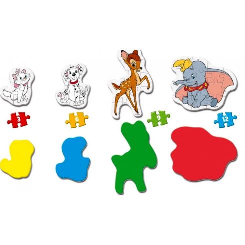 Clementoni Disney állatok 4 az 1-ben puzzle csomag, 00492