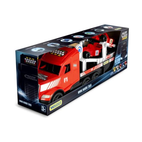 Wader, Forma 1 Magic Truck, Autószállító Kamion játékszett, 81 cm, 00568