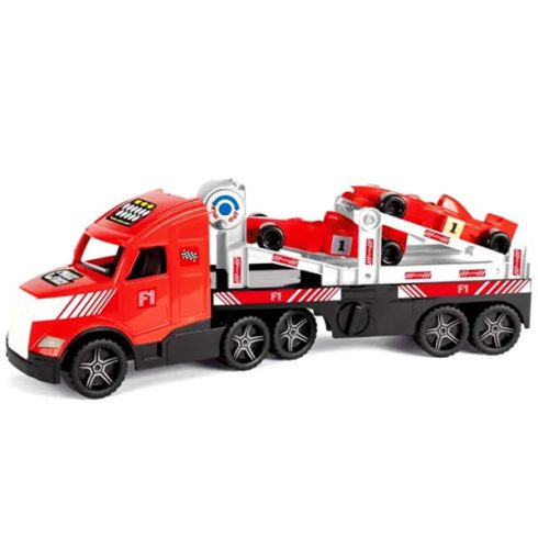 Wader, Forma 1 Magic Truck, Autószállító Kamion játékszett, 81 cm, 00568