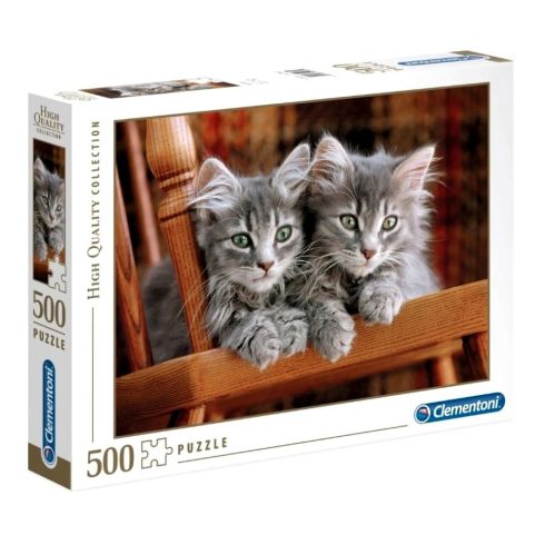 Clementoni - 500 darabos puzzle - Szürke cicák a széken - 00635