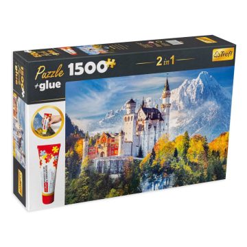   Trefl Neuschwanstein kastély puzzle - 1500 darabos + ragasztó - 00647