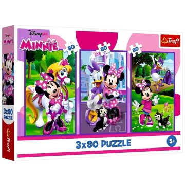   Trefl, 3 x 80 darabos puzzle, Disney, Minnie egér és barátai, 00724