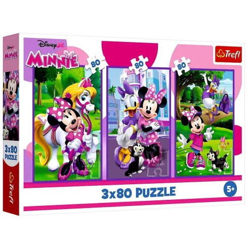 Trefl, 3 x 80 darabos puzzle, Disney, Minnie egér és barátai, 00724