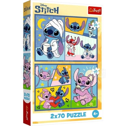 Trefl 2 x 70 darabos Disney, Stitch puzzle csomag, 00737