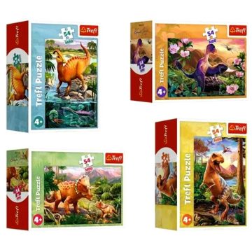   Trefl 54 darabos Bámulatos dinoszauruszok mini puzzle csomag, 00752