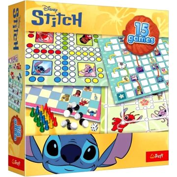   Trefl Disney Stitch, 15 darabos társasjáték gyűjtemény, 00762