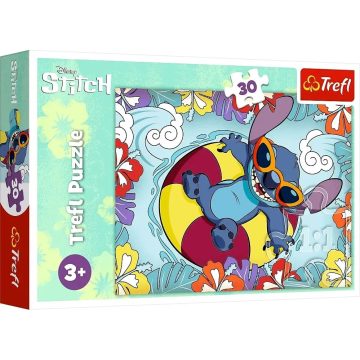   Trefl, 30 darabos puzzle csomag, Disney Lilo & Stitch nyaraláson, 00772