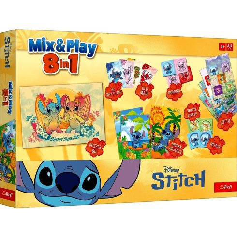 Trefl Disney Stitch, 8 az 1-ben társasjáték gyűjtemény, 00813