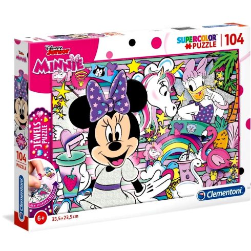 Clementoni ékszeres puzzle - Disney Minnie egér - 104 darabos csomag - 01030