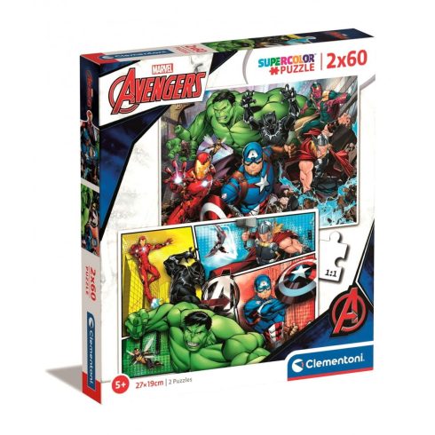 Clementoni Marvel Bosszúállók puzzle - 2 x 60 darabos csomag - 01043