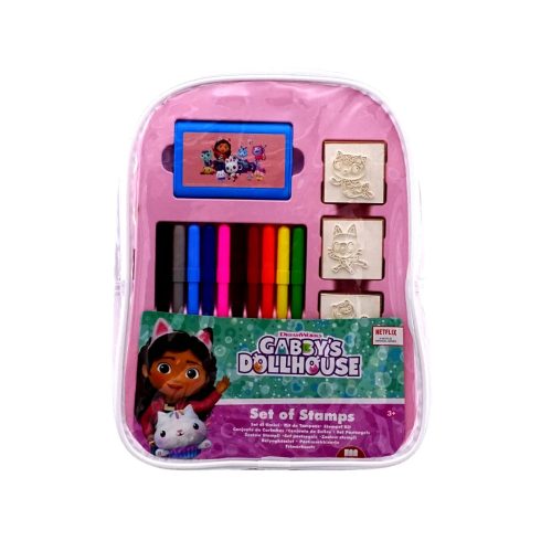 Gabi babaháza, bélyegző nyomda játékszett hátizsákban, 01061
