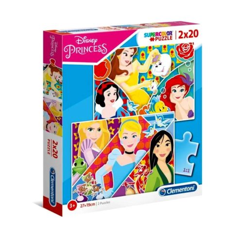Clementoni 2 x 20 darabos Disney hercegnők puzzle csomag - 01111