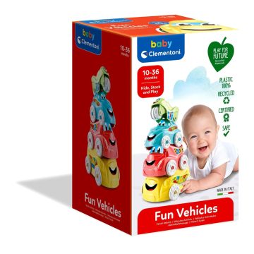   Clementoni Baby - Mókás járművek rakosgatós játék - 01270