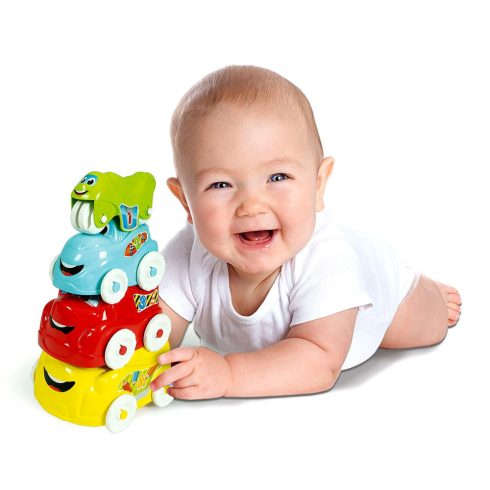 Clementoni Baby - Mókás járművek rakosgatós játék - 01270
