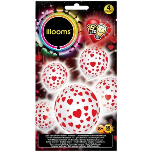 Illooms LED-es Lufi 5 darabos csomag, Valentin Szívek, 01321