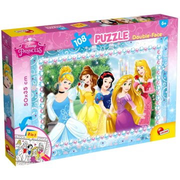   Lisciani, 2 az 1-ben Disney Hercegnők puzzle csomag, 108 darabos, 01383