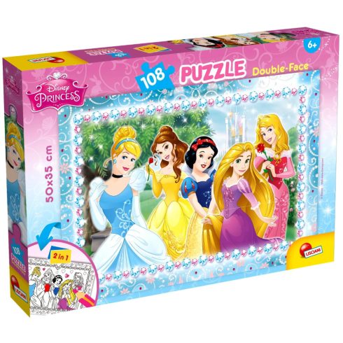 Lisciani, 2 az 1-ben Disney Hercegnők puzzle csomag, 108 darabos, 01383