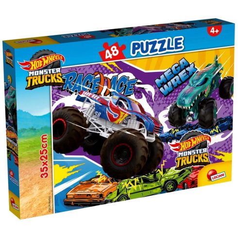 Lisciani Hot Wheels Monster Trucks, 35 x 25 cm-es, 48 darabos puzzle, 01401