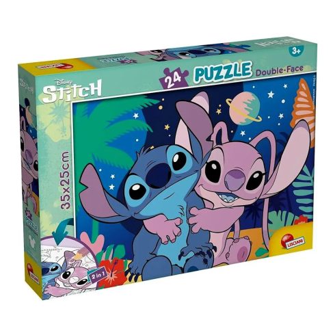 Lisciani Stitch, 2 az 1-ben színezős puzzle, 35 x 25 cm-es, 24 darabos, 01415