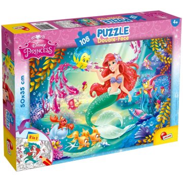   Lisciani, 2 az 1-ben Kis Hableány puzzle csomag, 108 darabos, 01425