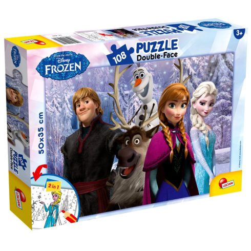 Lisciani, 2 az 1-ben Jégvarázs puzzle csomag, 108 darabos, 01433