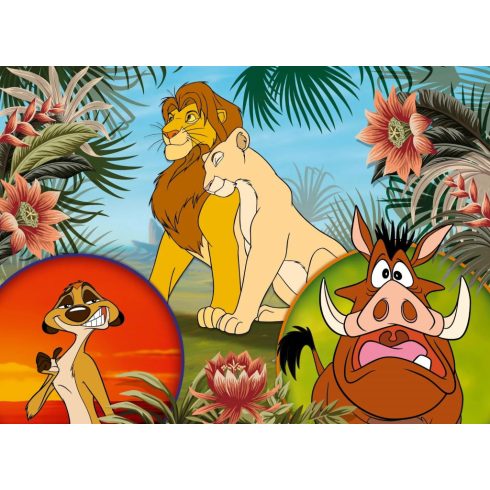 Lisciani Oroszlánykirály, 2 az 1-ben színezős eco mini puzzle, 35 x 25 cm-es, 24 darabos, 01439