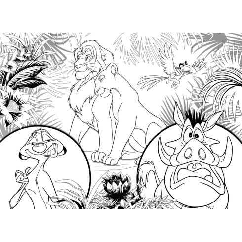 Lisciani Oroszlánykirály, 2 az 1-ben színezős eco mini puzzle, 35 x 25 cm-es, 24 darabos, 01439