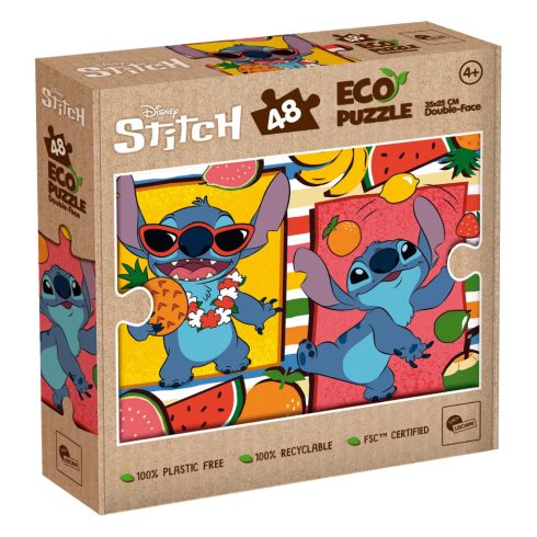 Lisciani Lilo és Stitch, 2 az 1-ben színezős eco mini puzzle, 35 x 25 cm-es, 48 darabos, 01446