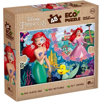   Lisciani Ariel Két Világa, 2 az 1-ben színezős eco mini puzzle, 35 x 25 cm-es, 48 darabos, 01447