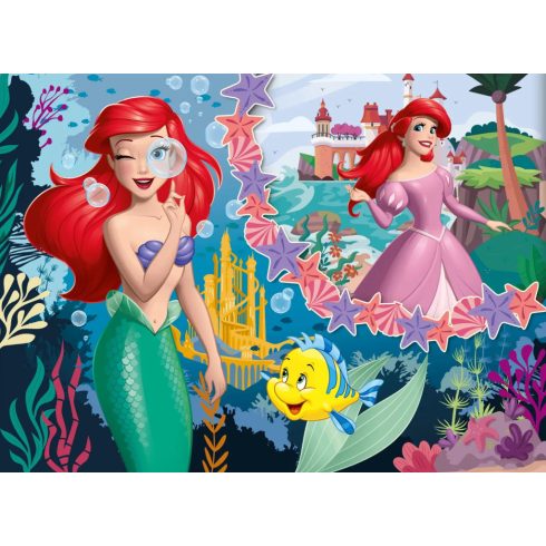 Lisciani Ariel Két Világa, 2 az 1-ben színezős eco mini puzzle, 35 x 25 cm-es, 48 darabos, 01447