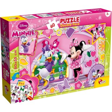   Lisciani Minnie egér, 2 az 1-ben színezős puzzle, 50 x 35 cm-es, 60 darabos, 01474