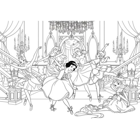 Lisciani Disney Hercegnők, 2 az 1-ben színezős puzzle, 50 x 35 cm-es, 250 darabos, 01475