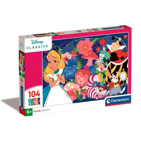 Clementoni 104 darabos Disney klasszikusok puzzle, Alice Csodaországban, 01480