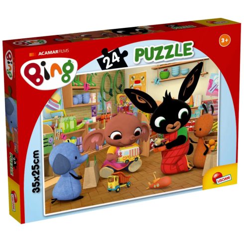 Lisciani, Bing nyuszi és barátai a boltban, 24 darabos puzzle, 35 x 25 cm, 01510