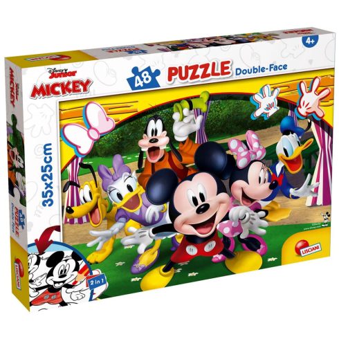 Lisciani Mickey egér, 2 az 1-ben színezős puzzle, 35 x 25 cm-es, 48 darabos, 01515