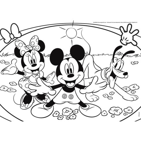 Lisciani Mickey egér, 2 az 1-ben színezős puzzle, 35 x 25 cm-es, 48 darabos, 01515
