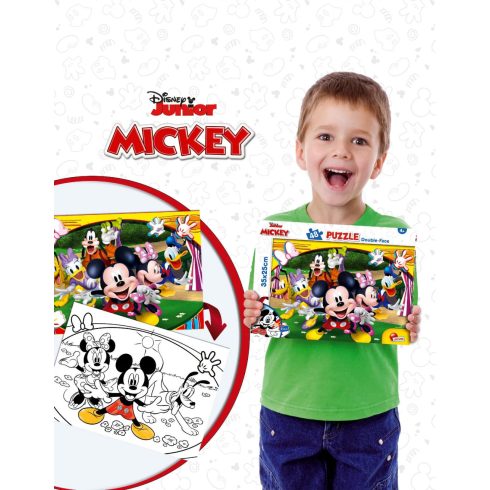 Lisciani Mickey egér, 2 az 1-ben színezős puzzle, 35 x 25 cm-es, 48 darabos, 01515