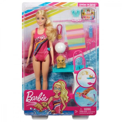 Barbie - Dreamhouse Adventures - Úszóbajnok baba szett - 01551