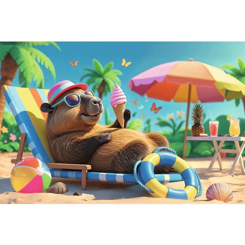 Trefl 100 puzzle, Kapibara a strandon - 02027