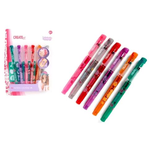 Create it! Tetováló zselés toll játékszett, 6 db, 02049