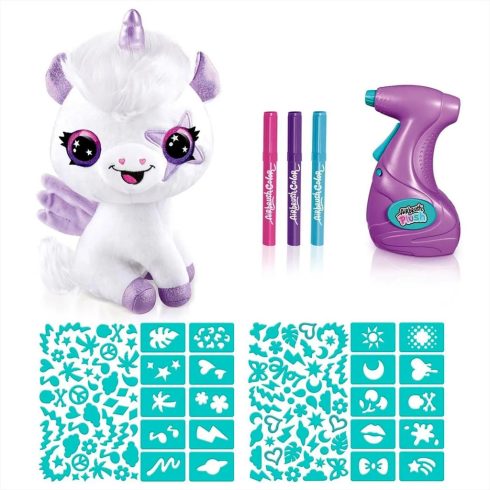 Style 4 Ever Színezhető állatok, Sötétben világító unikornis plüss, 02200