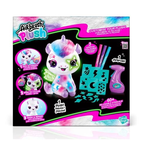 Style 4 Ever Színezhető állatok, Sötétben világító unikornis plüss, 02200