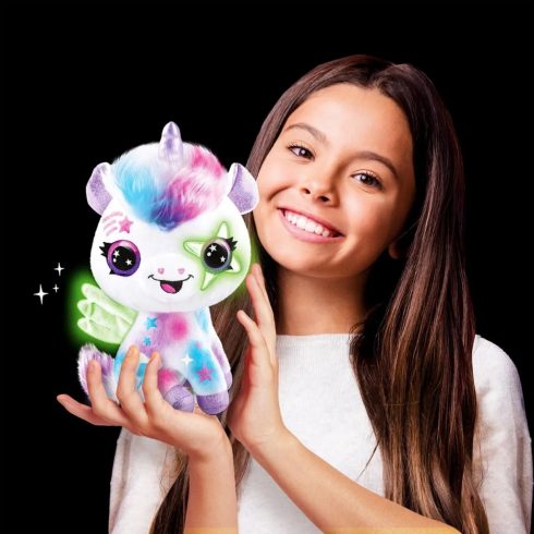 Style 4 Ever Színezhető állatok, Sötétben világító unikornis plüss, 02200