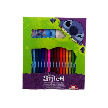   Stitch, lányos nyomda játékszett filccel, 18 darabos, 02218