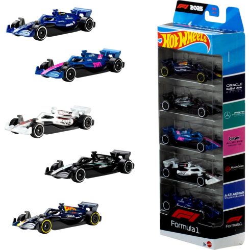 Hot Wheels Formula 1 kisautó, 5 darabos szett, 02220