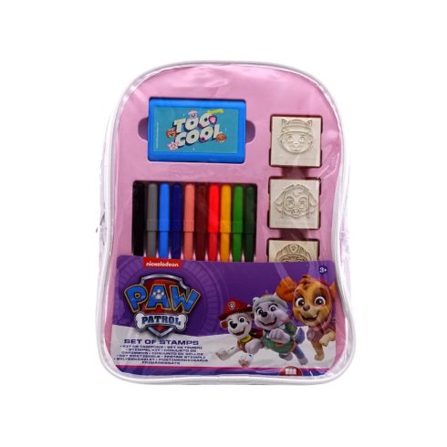 Mancs őrjárat, lányos bélyegző nyomda játékszett hátizsákban, 02221