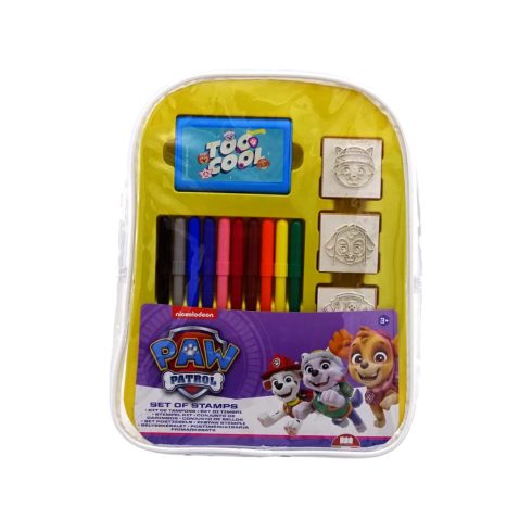 Mancs őrjárat, lányos bélyegző nyomda játékszett hátizsákban, 02221