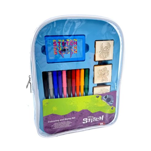 Stitch bélyegző, kreatív játékszett hátizsákban, 02317